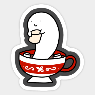 Marshmallow Hot Chocolate Ghost Sticker